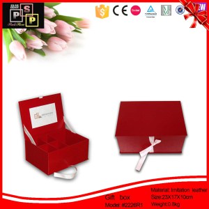 Classical Middle Red Imitation Leather Gift Jewelry Box (2226R1)